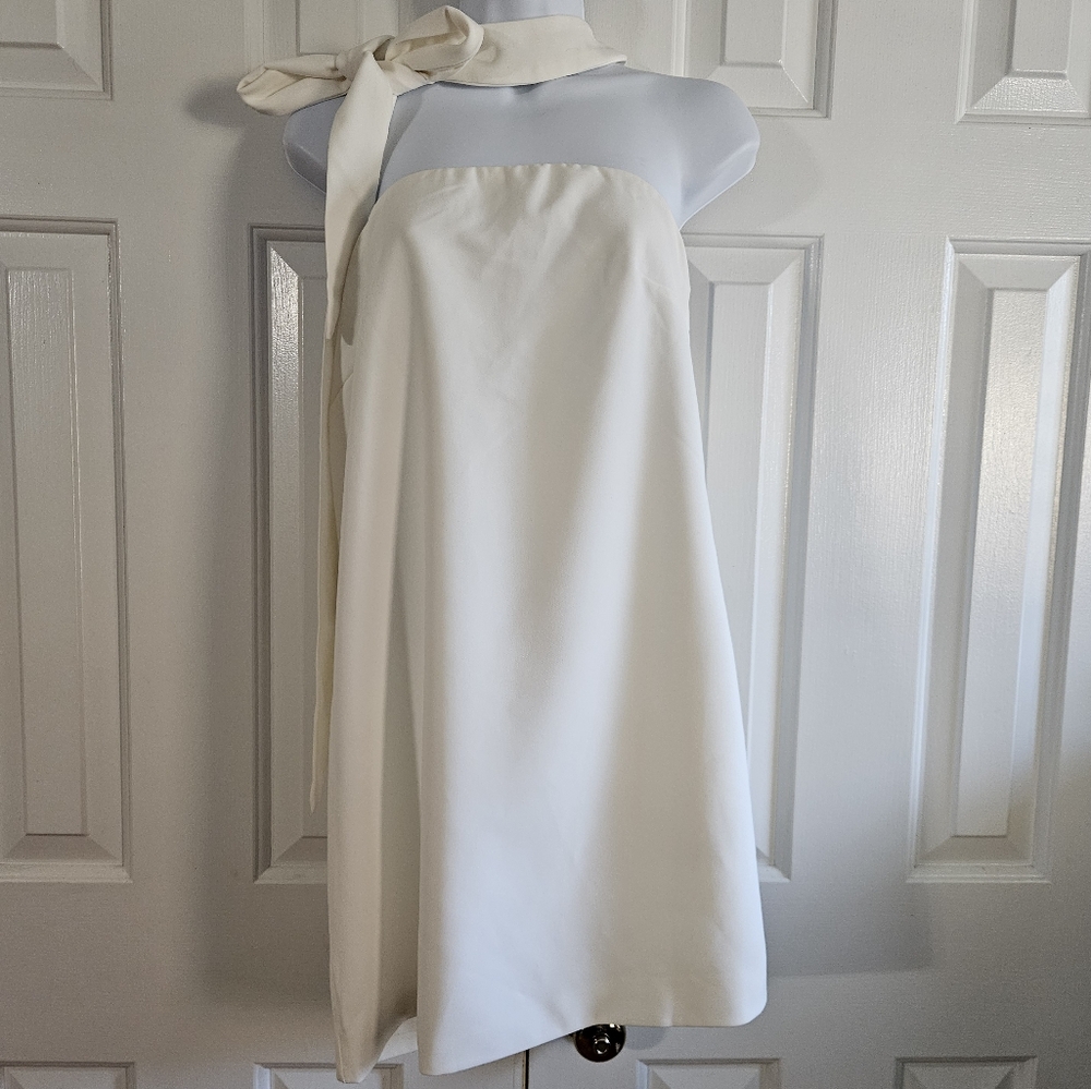 Finesse Womens White Strapless Tie Dress M Club Micro Mini Strapless Party Angel